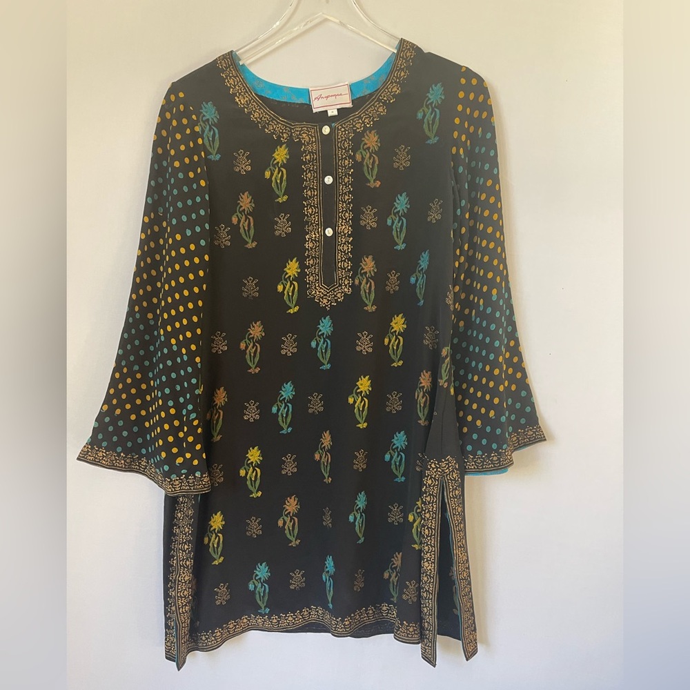 Anupamaa Block Printed Silky Tunic From India M